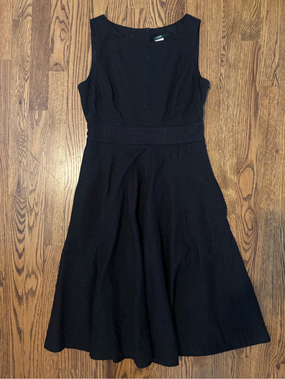 J. Crew Black Sleeveless Midi Fit-and-Flare Dress Size 6